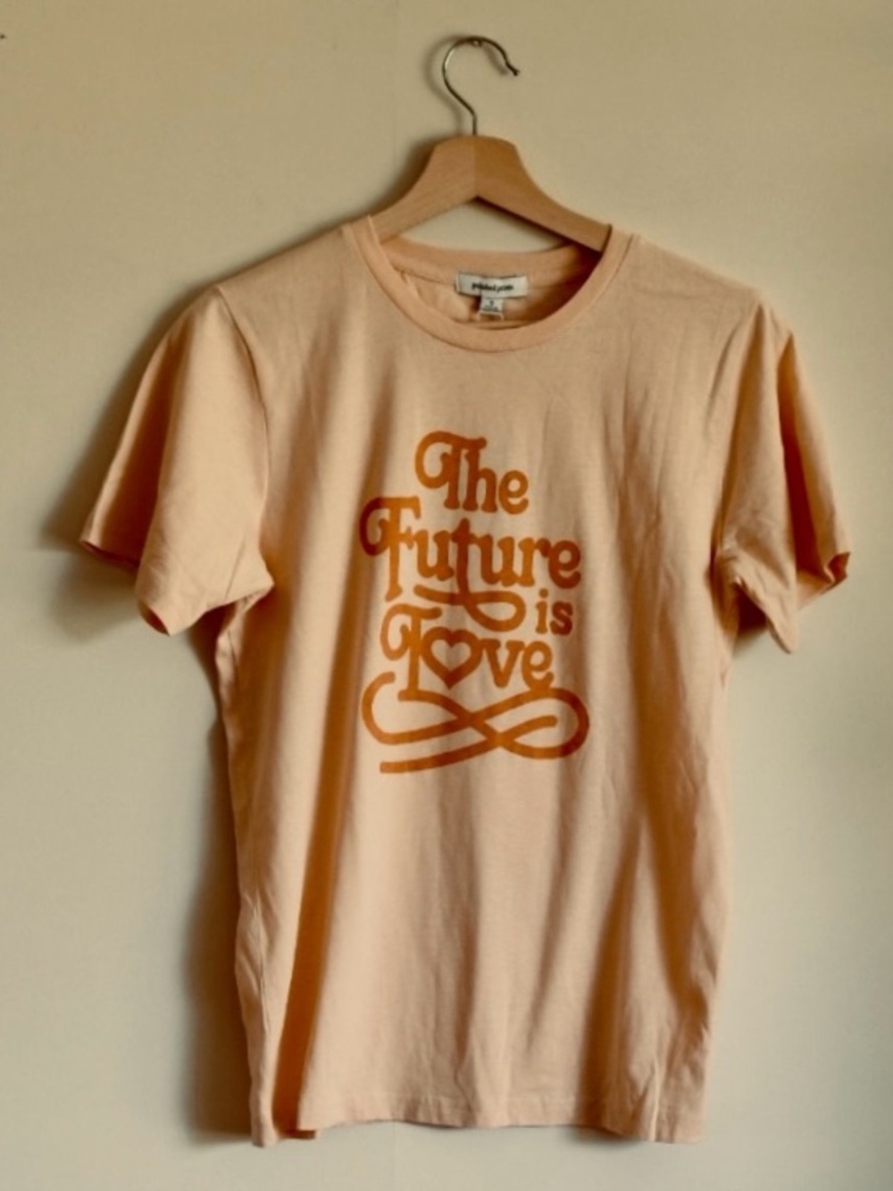 Polished Prints "The Future Is Love" Organic Cotton Graphic Tee NWT | Small
